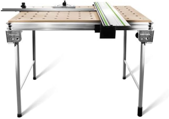 Festool MFT/3 Basic Multifunction Table with a track saw guide rail attached.