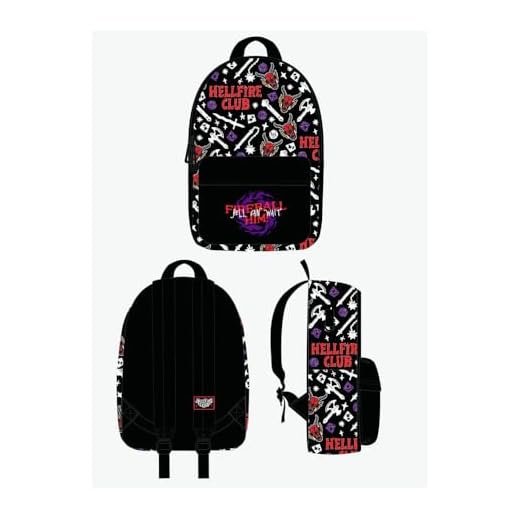 DIFUZED Mochila Hellfire Club Stranger Things, Adultos Unisex, Multicolor (Multicolor), Talla Única