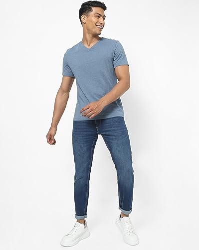 Image of THE COLLECTION Men Slim Mid Rise Blue Jeans