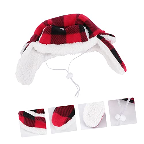 Mipcase 2 Pçs Gato De Estimação Ajustável Orelha De Natal Decoração Macia Traje De Inverno Vermelho