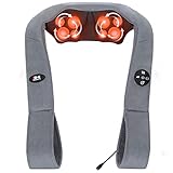 Shiatsu Neck and Back Massager with Heating, Doact Electric Shoulder Massagers Deep Tissue 3D Kneading Massage Pillow for Shoulder, Leg, Full Body Muscle Pain Relief, Car, Office and Home Use