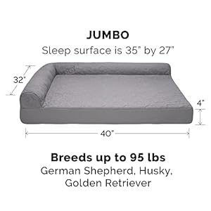 Furhaven-Orthopedic-Dog-Bed-for-Large-Dogs-w-Removable-Bolsters-Washable-Cover-For-Dogs-Up-to-95-lbs-Pinsonic-Quilted-Paw-L-Shaped-Chaise-Titanium-JumboXL - Cucciolini Doodles   Furhaven-Orthopedic-Dog-Bed-for-Large-Dogs-w-Removable-Bolsters-Washable-Cover-For-Dogs-Up-to-95-lbs-Pinsonic-Quilted-Paw-L-Shaped-Chaise-Titanium-JumboXL