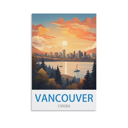 Toile vintage de Vancouver pour décoration murale de chambre à coucher
