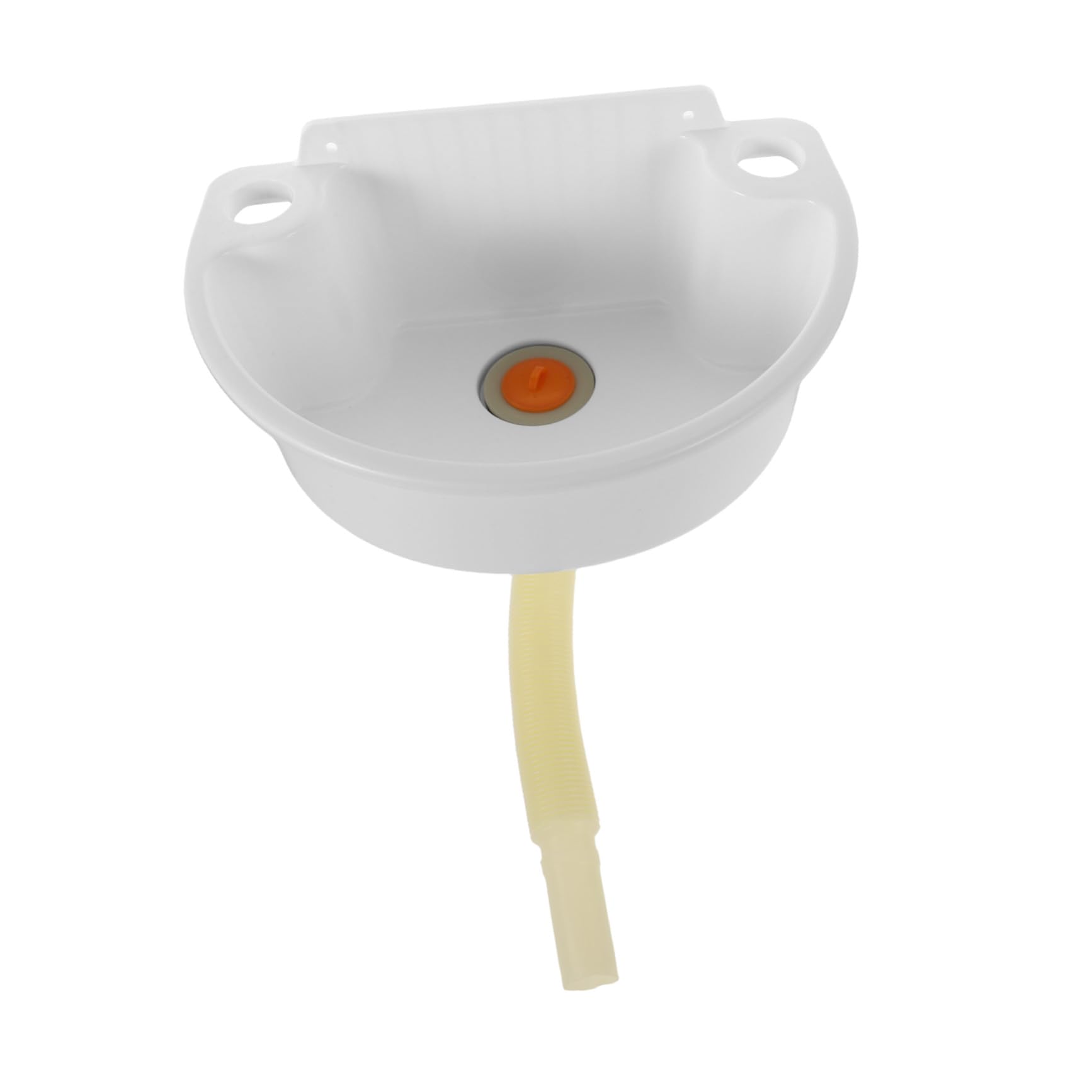 HOMSFOU Lavabo de Baño Pequeño Lavabo de Pared sin Perforación con Tubo Plástico 75 Cm Diseño Compacto para Baños Pequeños y Balcones Color Claro 31x21 Cm Instalación Fácil para Espacios