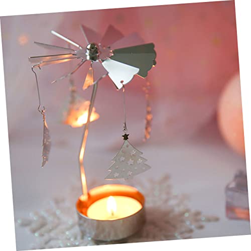 Garvalon 3Pcs Hot Swivel Candle Holder Wedding Ceremony Decorations Metal Stand Carousel Candle Holder Snowflake Candle Christmas Candle Holder Angel Tealight Stand Candle Stands Decors #TOP4