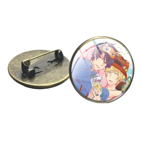 Anime BL Hitorijime My Hero Kousuke Setagawa Masahiro Broches de solapa con botones de cristal para niños, insignias para bolsa, ropa, joyería Otaku, Vidrio