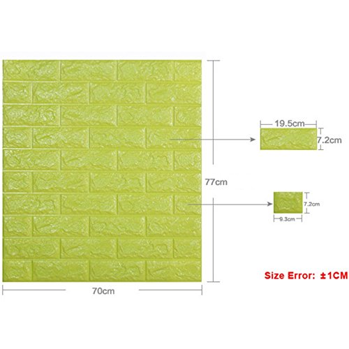 Qihang Self Adhesive Waterproof Brick Pe Wallpapers 3D Wall Sticker Living Room Wallpaper Mural Bedroom Tv Background Decorative Stickers (Red) #TOP4