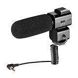 Ordro CM520 On-Camera Camcorder Microphone (for Vlogging, YouTube, Live Streaming, DSLR Nikon/Canon DV Sound Recording)-Black