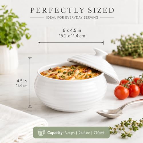 Portmeirion Sophie Conran White Mini Casserole Dish | Individual Casserole Baking Dish with Lid | Made from Fine Porcelain | Dishwasher and Microwave Safe by Portmeirion - Image 2