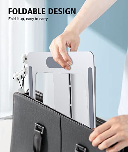 Stoon Laptop Stand Adjustable Height, Ergonomic Portable Laptop Holder Riser For Desk, Aluminum Foldable Computer Notebook Stand Compatible With Macbook Air Pro, Dell Xps, Hp (10-16") - Silver #TOP3
