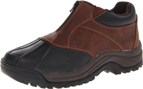 Propét Mens Blizzard Ankle Zip Snow Boot, Brown/Black, 10.5 US
