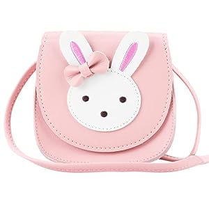 Auranso Little Girls Shoulder Bag, Cute Mini Bunny Crossbody Bag with Adjustable Strap, Lovely Little Handbag for…
