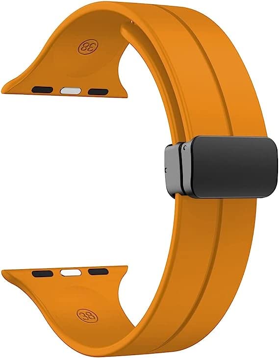 Image of Printme Silicone Sport Band Compatible with Apple Watch 38mm 40mm 41mm 42 mm 44 mm 45 mm 49 mm, Magnetic Clasp Adjustable Strap Compatible for iWatch Series SE Series 1-8