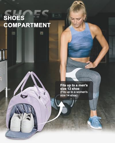 Image of Gym Bag Womens Mens with Shoes Compartment and Wet Pocket Travel Duffel Bag for Women for Plane Sport Gym Tote Bags Swimming Yoga Waterproof Weekend Overnight Carry on Bag Hospital Holdalls