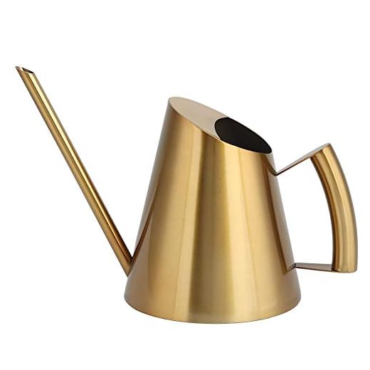 Regador de aço inoxidável com bico longo regador de plantas de aço regador para polvilhar jardim flores plantas ferramenta de flores (1500 ml)