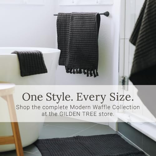 GILDEN TREE Decorative Waffle Hand Towels for Bathroom, 20x35 Large, Quick Drying Fingertip Towel, 2 Pack, Modern Style (Midnight Blue) - Thumbnail 5