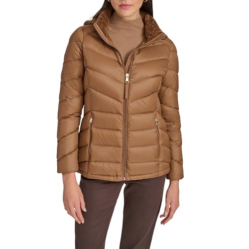 Calvin Klein Women's Chevron Quilted Down Coat –...