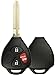 KeylessOption Key Fob Cover Case Replacement for 2005 2006 2007 2008 2009 2010 2011 2012 2013 2014 Toyota Scion Pontiac Remote Shell, 3-Button HYQ12BBY GQ4-29T MOZB41TG, No Programming Necessary