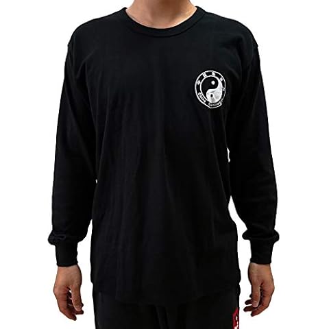 Dee Plus Tai Chi Long Sleeve T-Shirt Classic Clothing Cotton Summer Crew Neck Female Taekwondo Sanda Martial Arts Wing Chun Shaolin Kung Fu Tee LongSleeve Uniform Tops for Men and Women - Black (L) Cover