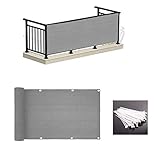 LOVE STORY 3' x 10' Grey Balcony Screen Privacy Fence Cover UV Protection Weather-Resistant 3 FT...