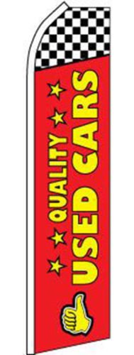 Moon Knives Quality Used Cars Red & Yellow Swooper Super Feather Advertising Flag - Party Decorations Supplies For Parades - Prime Outside, Garden, Men Cave Decor Flag