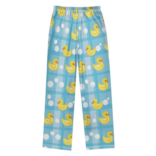 Rubber Ducks Blue Boys Pants Girl Sleep Pants Long Trousers Elastic Waist Lounge Bottoms S2