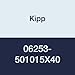 Kipp 06253-501015X40 Thermoplastic/Stainless Steel Novo-Grip Grey Five Lobe Grip, M10 External Thread, Stainless Steel Bushing, Metric, 34.8 mm Height, 50 mm Diameter, Light Grey (Pack of 10)