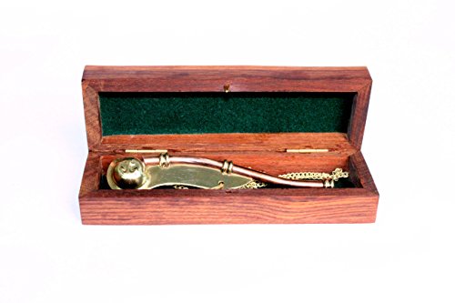 Silbato Náutico de Latón Macizo y Cobre 5" con Caja de Madera miniatura 2