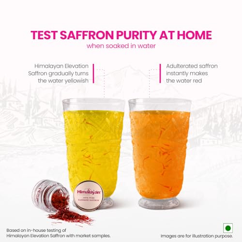 Image of Himalayan Elevation Original Kashmiri Saffron /Kesar,0.5 Gram, A Tata Product, Certified Grade-1 Pure Kashmiri Kesar, Food & Pooja (Pack of 2)
