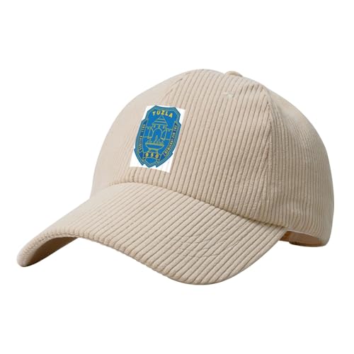 Coat of Arms of Tuzla Corduroy Baseball Cap Women Men Vintage Sun Hat Trucker Dad Hats Beige