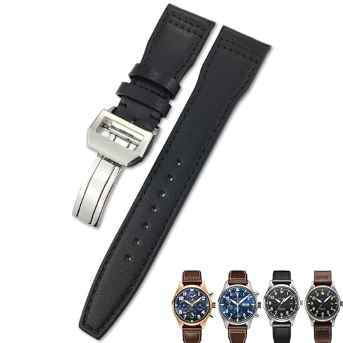GUMMMY Bracelet cuir de vachette noir 21mm idéal pour le bureau et les voyages