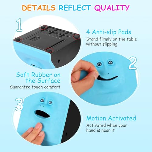 Face Bank, Novelty Coin Eating Savings Bank Coin Eater Funny Bank Kids' Money Banks Battery Powered Money Saving Box for US 25 Cents, 10 Cents, 5 Cents, 1 Cent Coin - Image 6