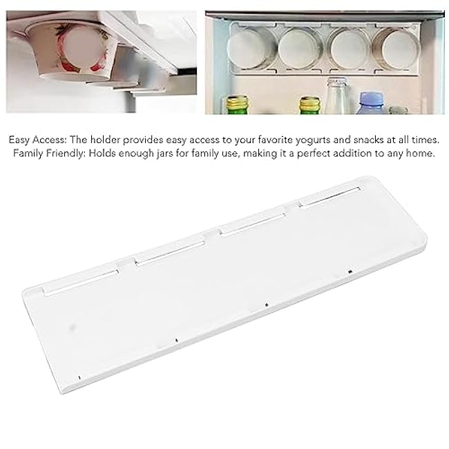 Yogurt Organizer for Fridge, Yogurt Holder for Refrigerator Yogurt Fridge Slider Peel and Stick Slider Shelf for 4 Yogurts of 3.75 Inch, 1 Pc