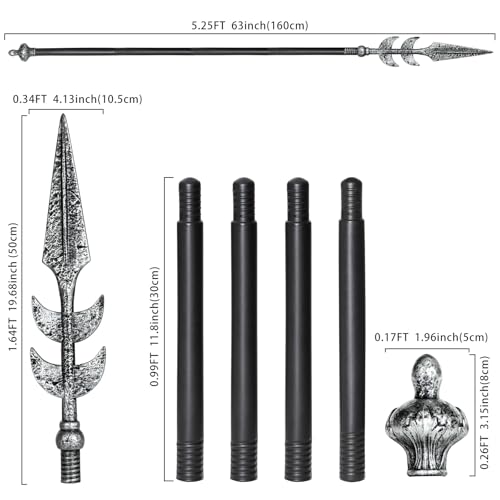 Spartan Spear Halloween Abnehmbare Kunststoff Speer Prop Römische Waffe Kostüm für Erwachsene Kleid Cosplay (C)