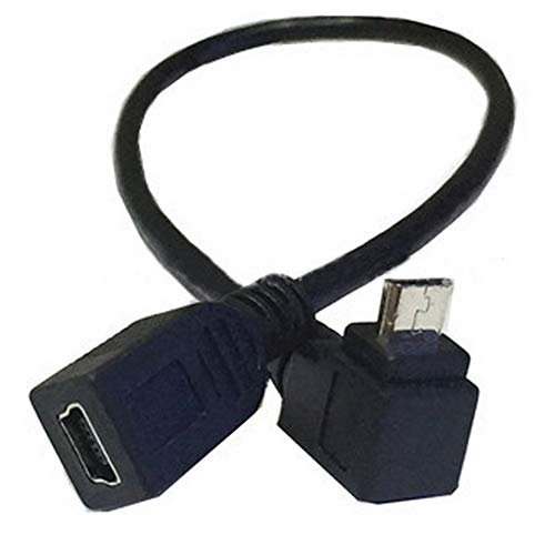 Micro USB 延長ケーブル、Micro USB 90度 上向きオス に Mini 5Pin メス ケーブル 金メッキコネクタ付き 高速 480Mbpsのデータ転送同期リード 、Mini 5Pin 変換ケーブル