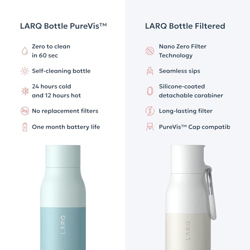 Image of LARQ Bottle - Self-Cleaning Water Bottle and Water Purification System, Seaside Mint (25oz / 740ml)