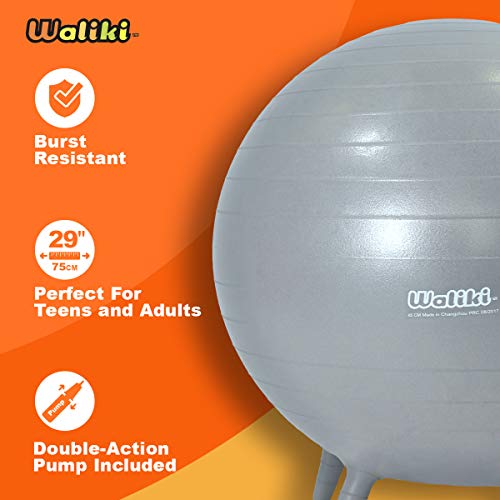 Waliki Adult Size Chair Ball With Feet 4 Pack | Alternative Classroom Seating | 30"/75Cm Gray #TOP3