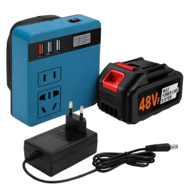 MSDA Portable Power Station Compatible with Makita 18V Battery, Battery Inverter with AC Outlet, USB-A, USB-C & DC Output, LED Display, Emergency Backup Power Supply for Camping, Outdoor Jobsite-image-34