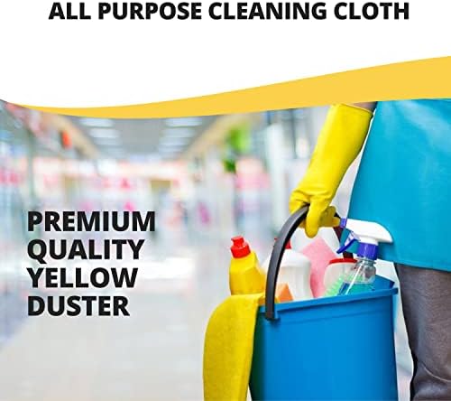 Pack of 30 100% Cotton Cleaning Yellow Duster For Cleaning Kitchen Cleaning Office Cleaning Home Cleaning Multi Purpose Dusting Cloth Towel 25cm x30cm Standard Size