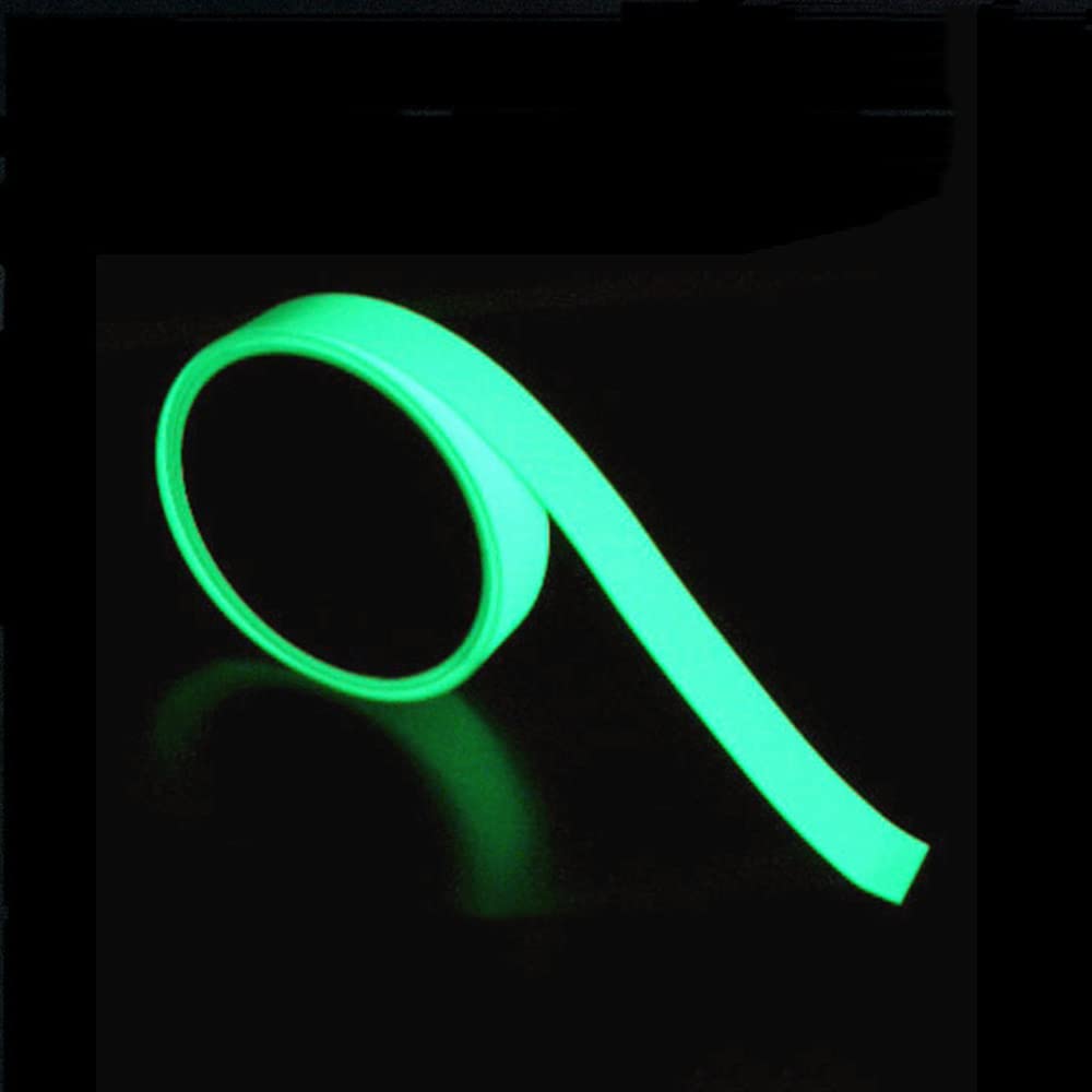Nastro Fluorescente Adesivo, 2 Pezzo Nastro Fluorescente Verde, Nastro luminoso Autoadesivo, Impermeabile, Rimovibili, 15 mm x 1 m, Nastro luminoso di Sicurezza, per Interni Decorazione, Ricordare