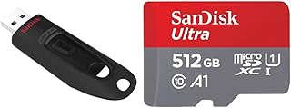 SanDisk 512GB Ultra USB 3.0 Flash Drive - SDCZ48-512G-G46 & 512GB Ultra microSDXC UHS-I Memory Card with Adapter - 120MB/s, C10, U1, Full HD, A1, Micro SD Card - SDSQUA4-512G-GN6MA