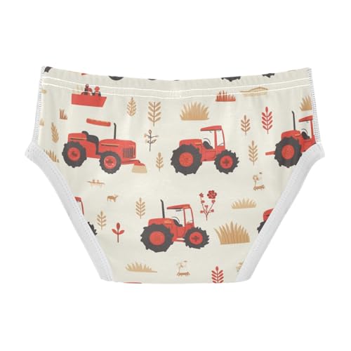KLL Red Old Wheeled Tractors Cute Baby Boys Soft Briefs Cute Children Panties2