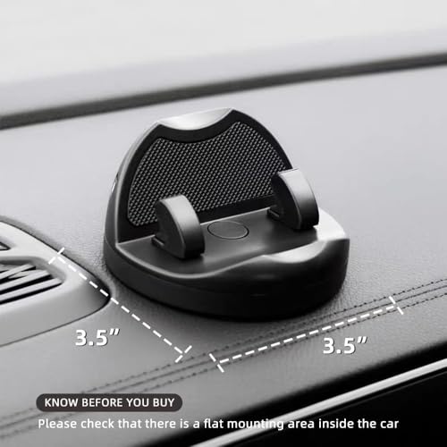 Image of coku Car Mobile Holder for Dashboard, Sturdy 360 Rotatable Dashboard Mobile Holder, Mobile Stand for Car Compatible with 4.7 to 7 inch Smarphones (Black)