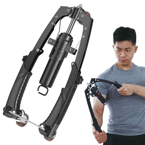 Mymus Coreflex Twister Pro 3-in-1 Hydraulic Chest Press Machine with Wheels, Adjustable 22-440lbs All-in-One Upper Body & Abs Fitness Expander, Home Gym Equipment