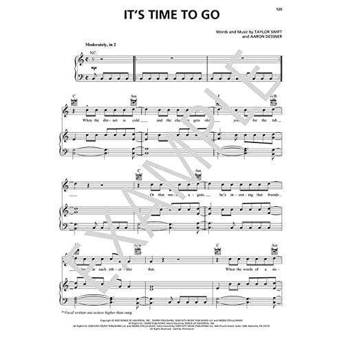 Taylor Swift - Evermore Piano/Vocal/Guitar Songbook #TOP6