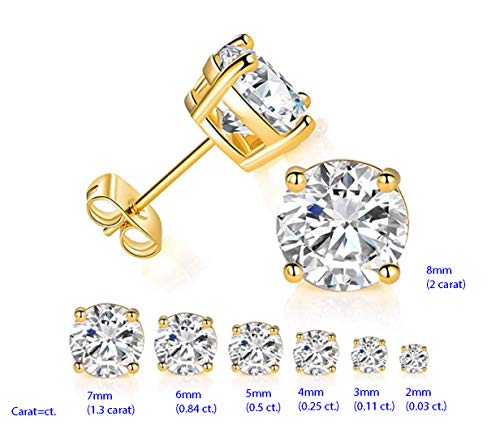 Adabele Authentic Sterling Silver Cubic Zirconia Imitation Diamond Gemstone Stud Earrings April Birthstone Hypoallergenic Nickel Free Tarnish Resistant Women Birthday Fine Jewelry4