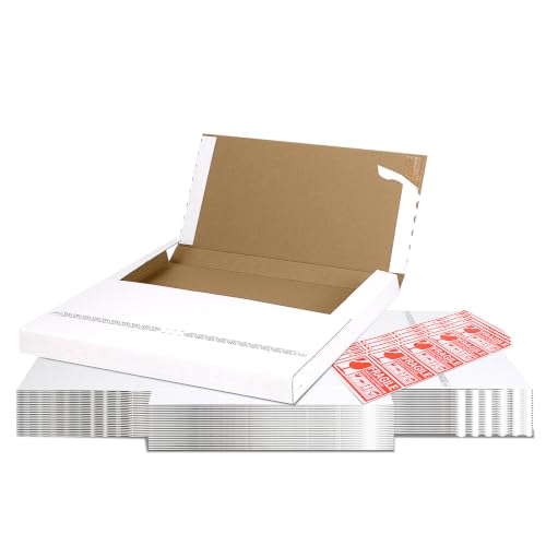 Image of HORLIMER 25 Pack 12.8x12.8x1 Self-Sealing Shipping Boxes, Vinyl Record Mailer Cardboard Box for Mailing, Packaging, Moving Storage
