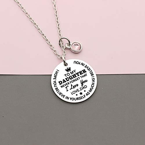 HEYEJET Daughter Jewellery To My Daughter Necklace from Dad Inspirational Gift Never Forget That I Love You Forever Birthday Gift Graduation Gifts