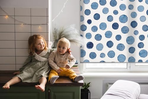 Store sans perçage Tulup, la solution anti-reflet 140x180cm à points bleus - 6
