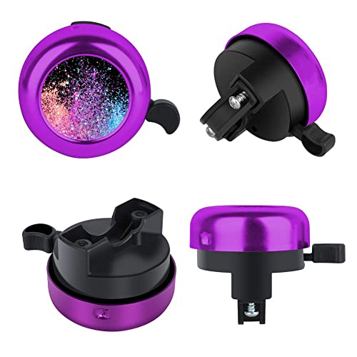 Mzelq Bicycle Bell Cute Clear Sound Adjustable Size Aluminum Bike Accessories Bell Ring For Girls Women Kids Adults (Glittery) #TOP3